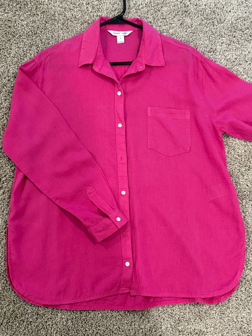 Old Navy Women's Fuchsia Button-Down Shirt